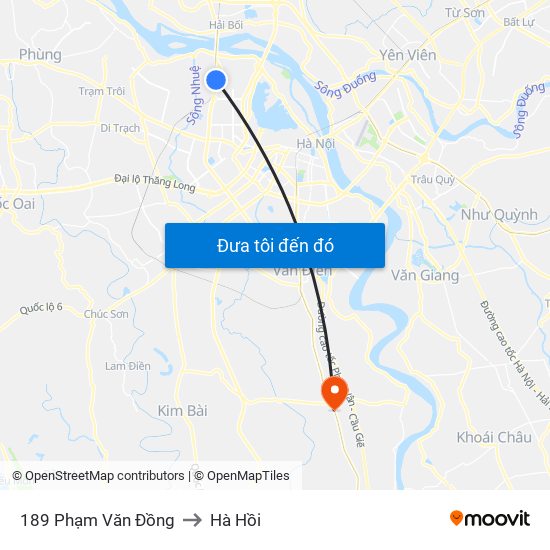 189 Phạm Văn Đồng to Hà Hồi map