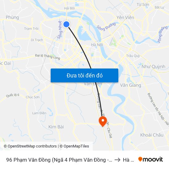 96 Phạm Văn Đồng (Ngã 4 Phạm Văn Đồng - Xuân Đỉnh) to Hà Hồi map