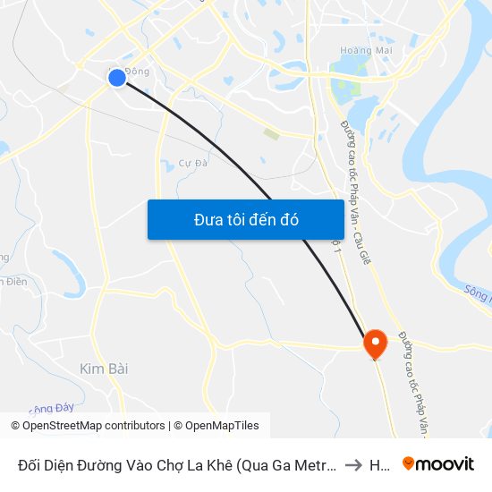Đối Diện Đường Vào Chợ La Khê (Qua Ga Metro La Khê) - 405 Quang Trung (Hà Đông) to Hà Hồi map