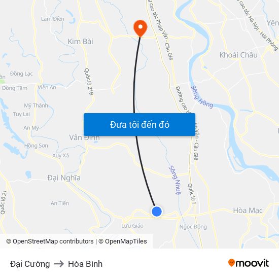 Đại Cường to Hòa Bình map