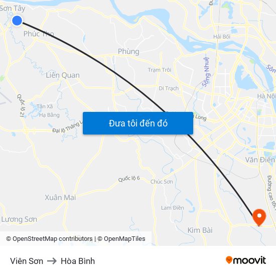 Viên Sơn to Hòa Bình map