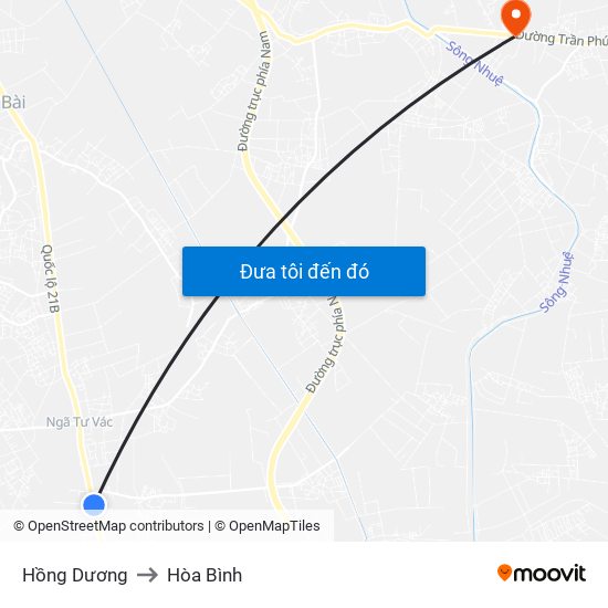 Hồng Dương to Hòa Bình map