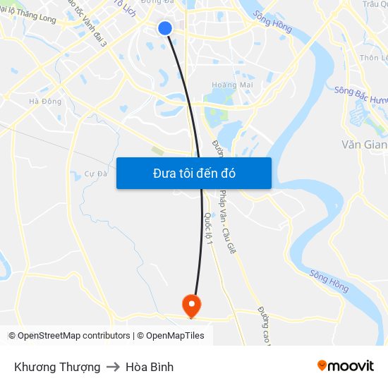 Khương Thượng to Hòa Bình map