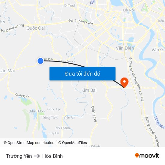 Trường Yên to Hòa Bình map