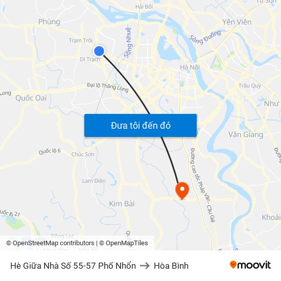 Hè Giữa Nhà Số 55-57 Phố Nhổn to Hòa Bình map