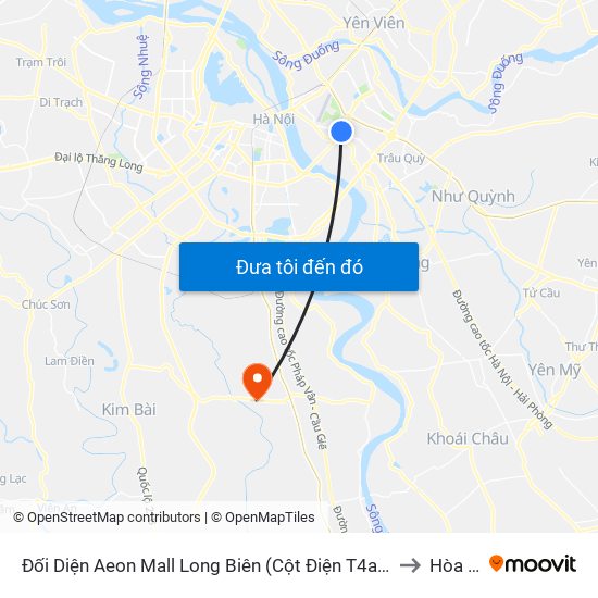 Đối Diện Aeon Mall Long Biên (Cột Điện T4a/2a-B Đường Cổ Linh) to Hòa Bình map