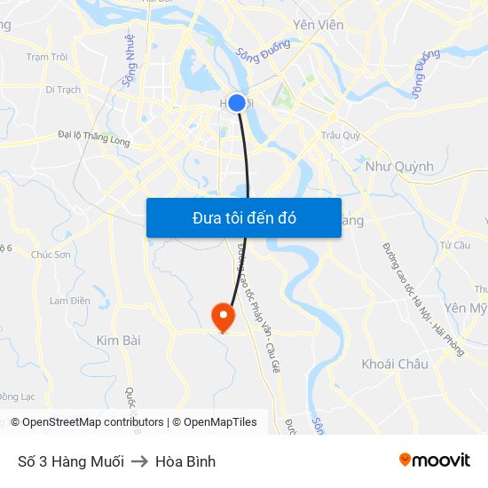Số 3 Hàng Muối to Hòa Bình map