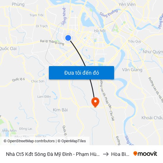 Nhà Ct5 Kđt Sông Đà Mỹ Đình - Phạm Hùng to Hòa Bình map
