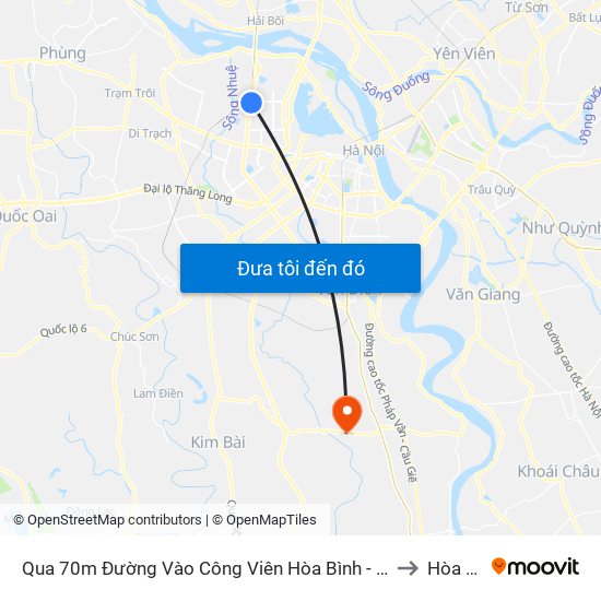 Qua 70m Đường Vào Công Viên Hòa Bình - Phạm Văn Đồng to Hòa Bình map