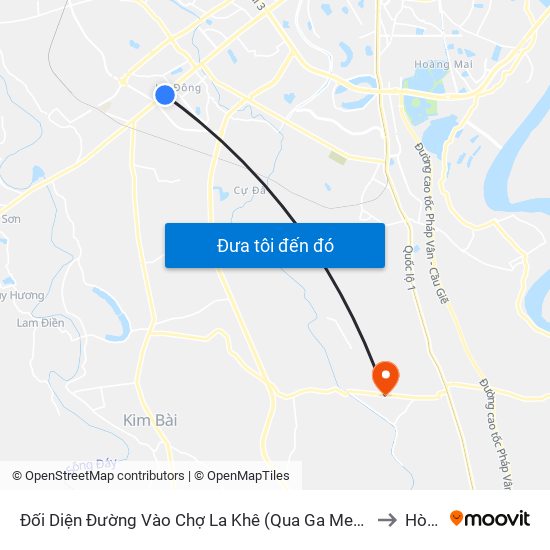Đối Diện Đường Vào Chợ La Khê (Qua Ga Metro La Khê) - 405 Quang Trung (Hà Đông) to Hòa Bình map