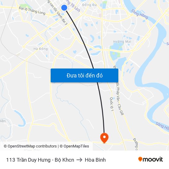 113 Trần Duy Hưng - Bộ Khcn to Hòa Bình map