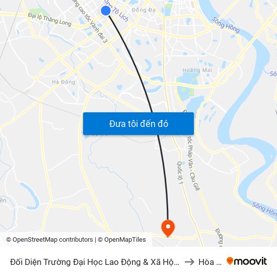 Đối Diện Trường Đại Học Lao Động & Xã Hội - 48 Trần Duy Hưng to Hòa Bình map