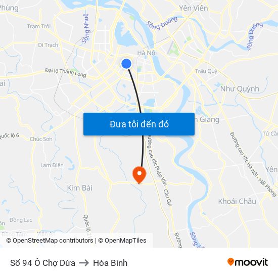 Số 94 Ô Chợ Dừa to Hòa Bình map