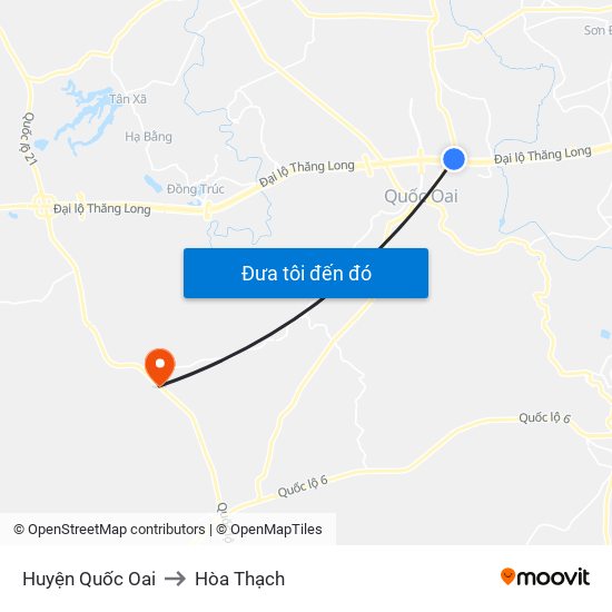 Huyện Quốc Oai to Hòa Thạch map