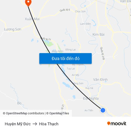 Huyện Mỹ Đức to Hòa Thạch map