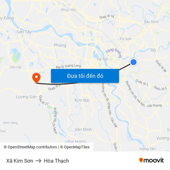 Xã Kim Sơn to Hòa Thạch map