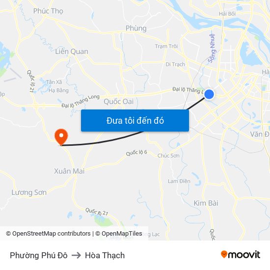 Phường Phú Đô to Hòa Thạch map