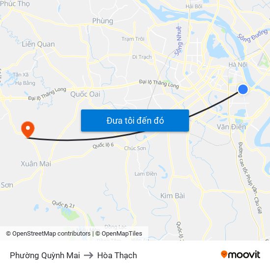 Phường Quỳnh Mai to Hòa Thạch map