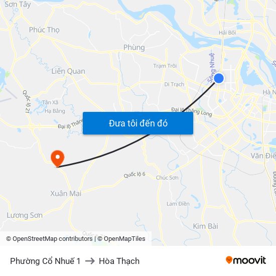 Phường Cổ Nhuế 1 to Hòa Thạch map