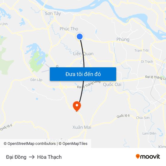 Đại Đồng to Hòa Thạch map