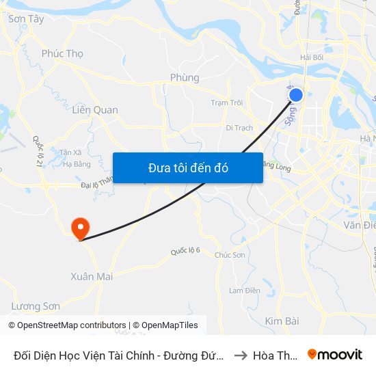 Đối Diện Học Viện Tài Chính - Đường Đức Thắng to Hòa Thạch map