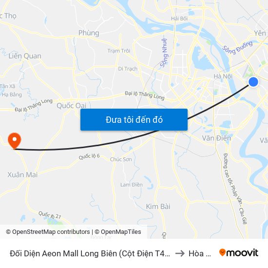 Đối Diện Aeon Mall Long Biên (Cột Điện T4a/2a-B Đường Cổ Linh) to Hòa Thạch map