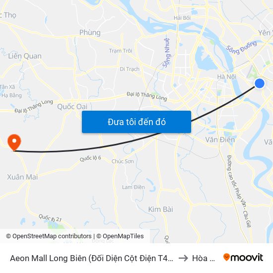Aeon Mall Long Biên (Đối Diện Cột Điện T4a/2a-B Đường Cổ Linh) to Hòa Thạch map