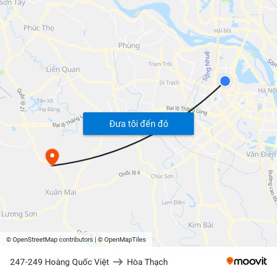 247-249 Hoàng Quốc Việt to Hòa Thạch map