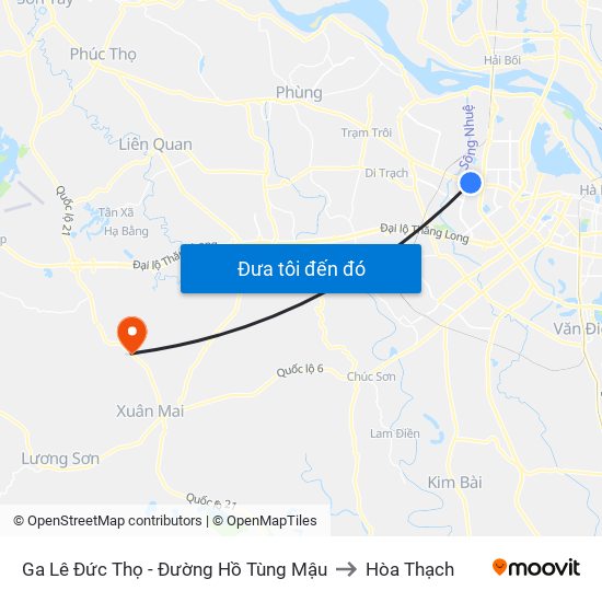 Ga Lê Đức Thọ - Đường Hồ Tùng Mậu to Hòa Thạch map