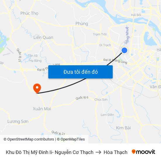 Khu Đô Thị Mỹ Đình Ii- Nguyễn Cơ Thạch to Hòa Thạch map