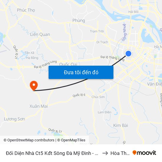 Đối Diện Nhà Ct5 Kđt Sông Đà Mỹ Đình - Phạm Hùng to Hòa Thạch map