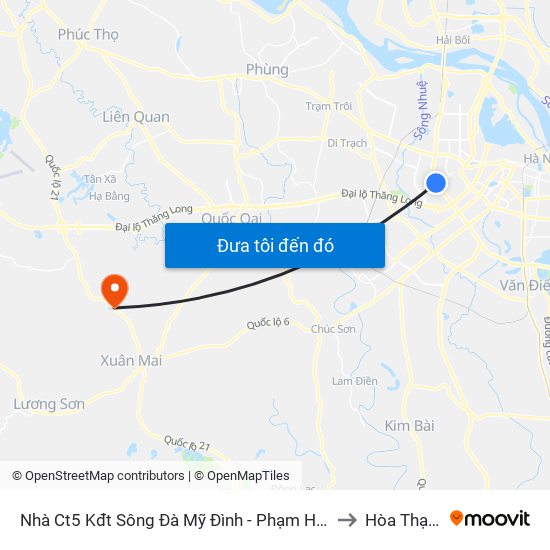 Nhà Ct5 Kđt Sông Đà Mỹ Đình - Phạm Hùng to Hòa Thạch map