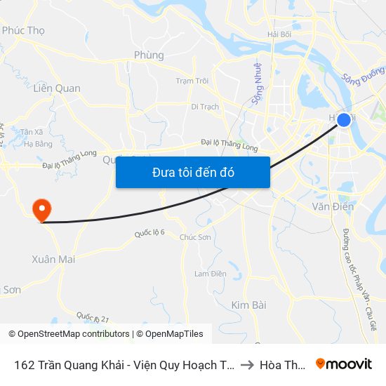 162 Trần Quang Khải - Viện Quy Hoạch Thủy Lợi to Hòa Thạch map