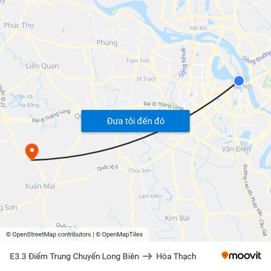 E3.3 Điểm Trung Chuyển Long Biên to Hòa Thạch map