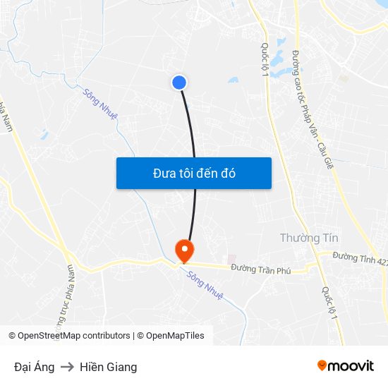 Đại Áng to Hiền Giang map