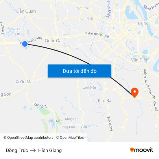 Đồng Trúc to Hiền Giang map