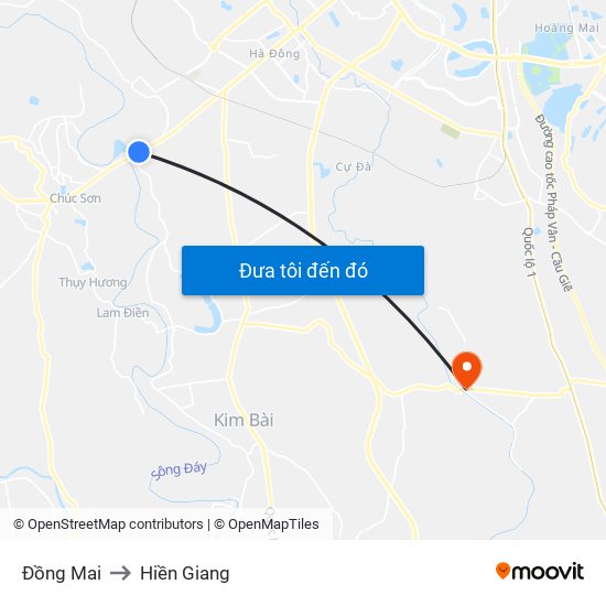 Đồng Mai to Hiền Giang map