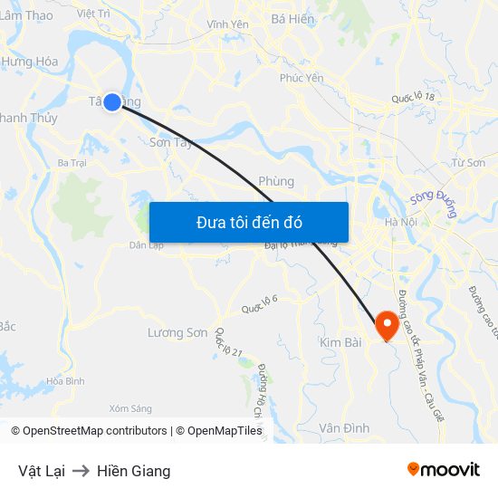 Vật Lại to Hiền Giang map