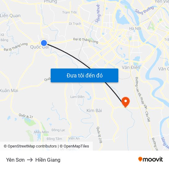 Yên Sơn to Hiền Giang map