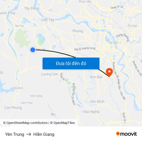 Yên Trung to Hiền Giang map