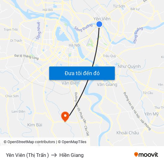 Yên Viên (Thị Trấn ) to Hiền Giang map