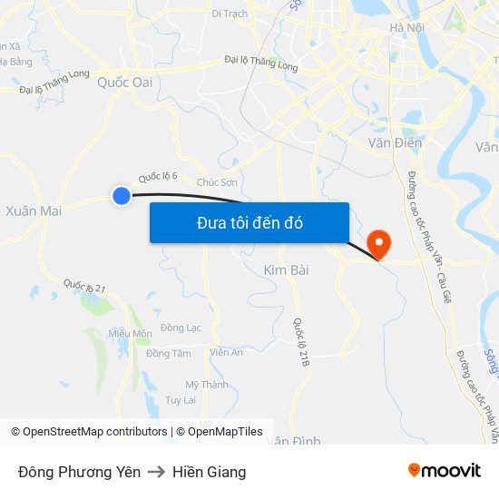 Đông Phương Yên to Hiền Giang map