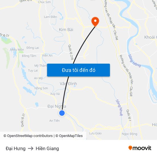 Đại Hưng to Hiền Giang map