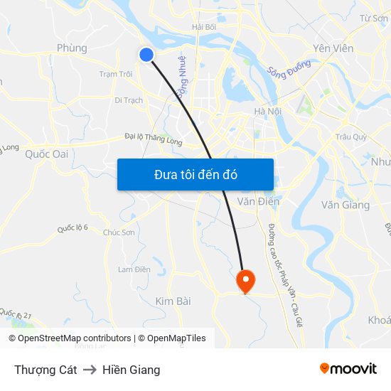 Thượng Cát to Hiền Giang map