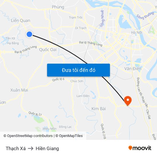 Thạch Xá to Hiền Giang map
