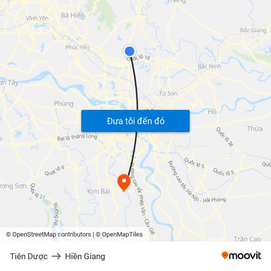 Tiên Dược to Hiền Giang map