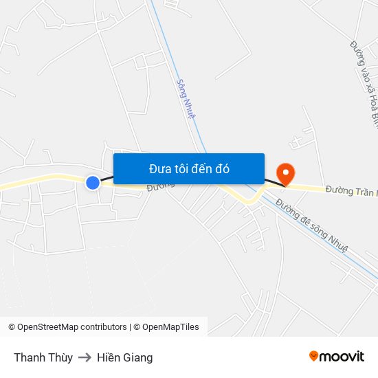 Thanh Thùy to Hiền Giang map