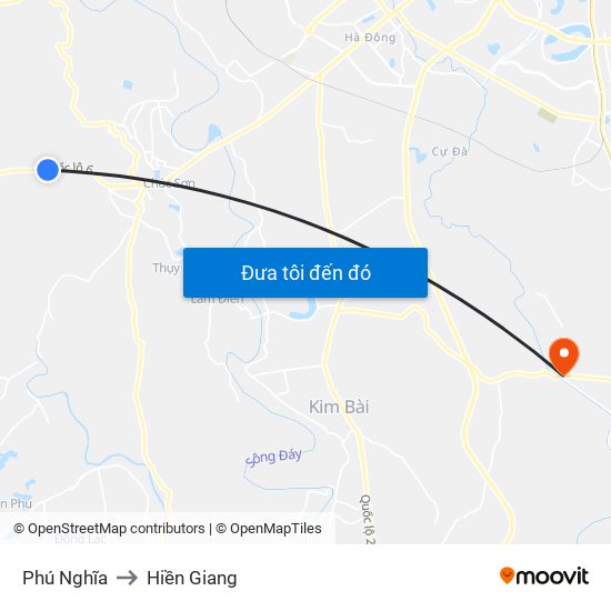 Phú Nghĩa to Hiền Giang map