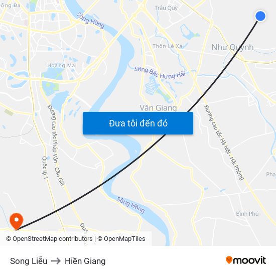 Song Liễu to Hiền Giang map