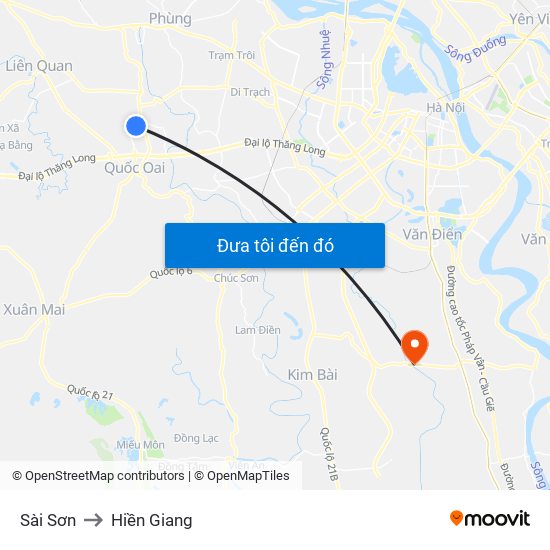 Sài Sơn to Hiền Giang map